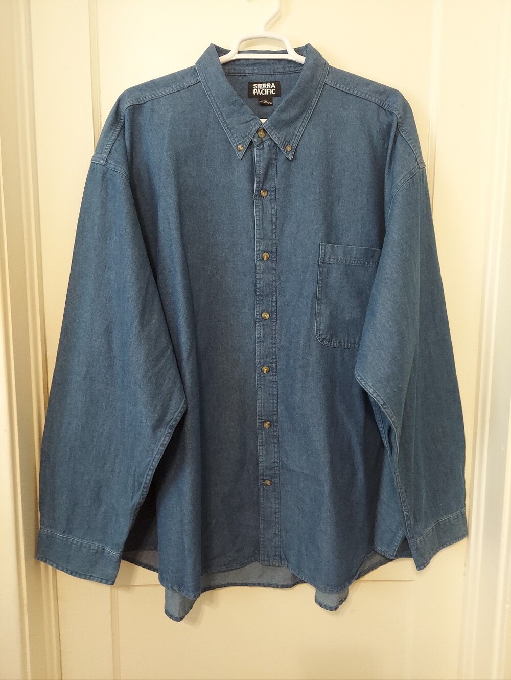 Sierra Pacific 3211 Men's Long Sleeve Heavy Denim Shirt 6XLarge 100% Cotton Dark